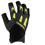 A glove engineered for wet work with synthetic leather on the fingers and a silicon grip closure tucked under wrist to avoid snags.  PERFORMANCE REGULATE(TM) Breathable corduroy nylon on the back of the hand and an open-finger design keep sweat away and promote grip.  ARMORED CONSTRUCTION(TM) Using a gun cut pattern, PVC overlay on palms, and molded knuckle protection, we've created a serious work glove with rugged construction that stands up to constant abrasion.  RESPONSIVE FIT(TM) Cut to reduce bulk, promote articulation, and work with seals and watches, this glove stretches to fit with use