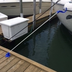 Keep your dock lines dry, out of the water, and safely off and away from dockside walkways. lines stay within safe and easy reach. Mounts on any flat surface. Mounts vertically or horizontally. Adjusts through 90 degrees. The arm is approximately 6  ft long. Fasteners included.